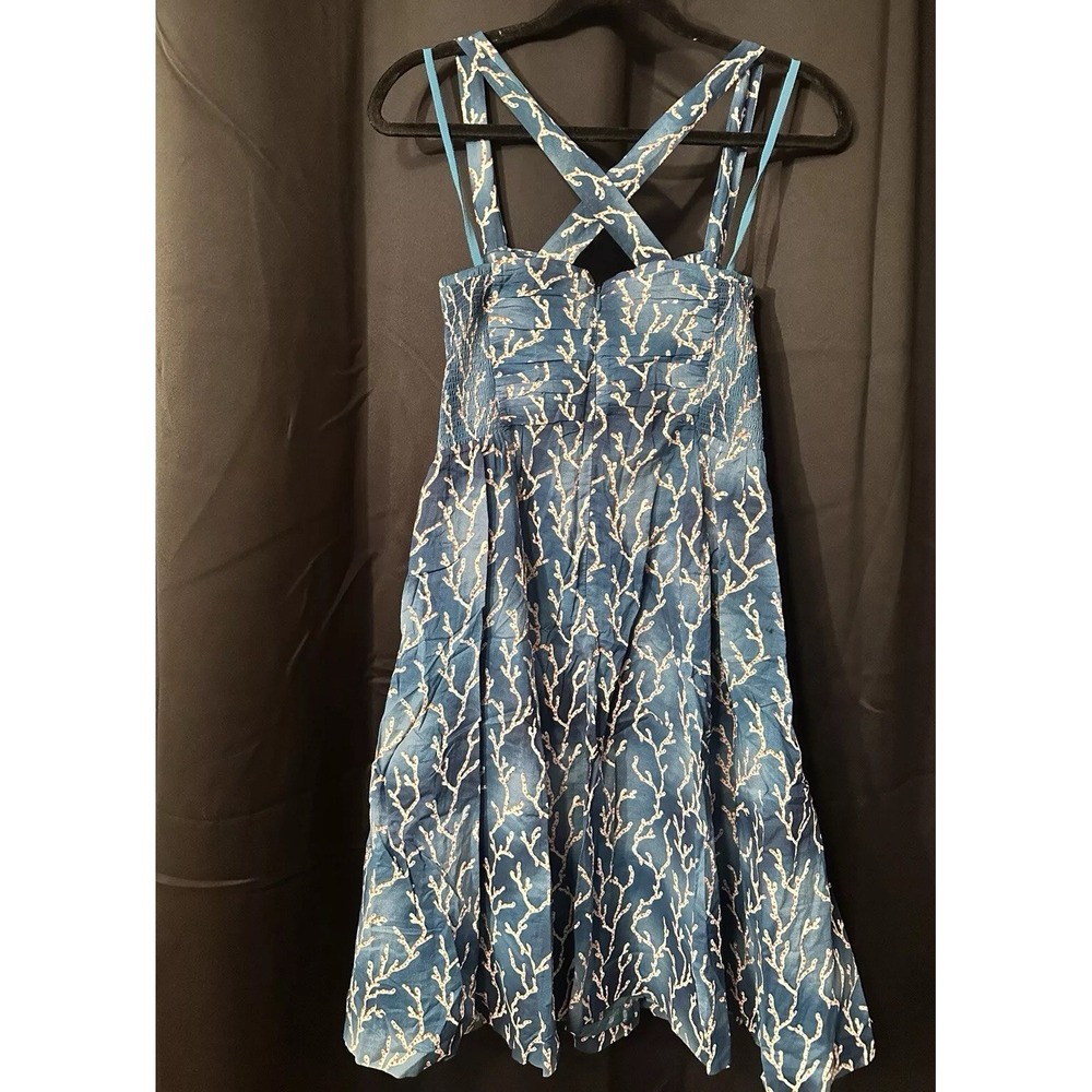Anthropologie HD In Paris Womens Sz 2 Fit & Flair Retro Blue Sleeveless Dress - Picture 7 of 7